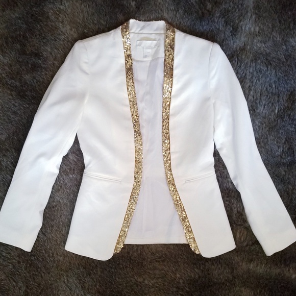 white glitter blazer